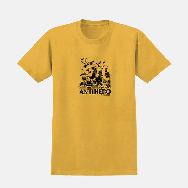 Anti Hero Skateboards - Pigeon Intelligence T-Shirt - Mustard / Black