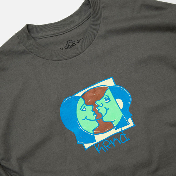 Krooked Skateboards - Moon Smiley Longsleeve T-Shirt - Charcoal