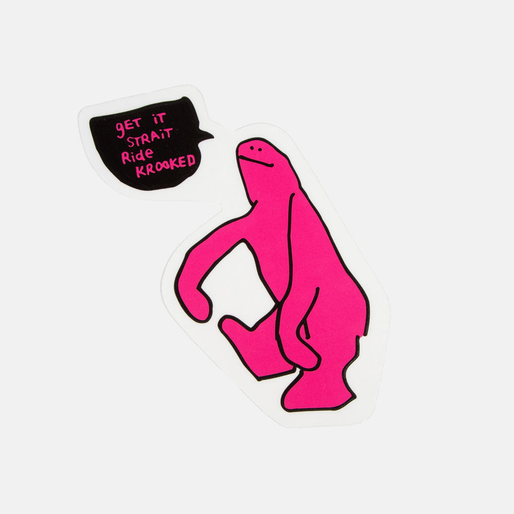 Krooked Skateboards - Get It Straight 6" Sticker - Pink