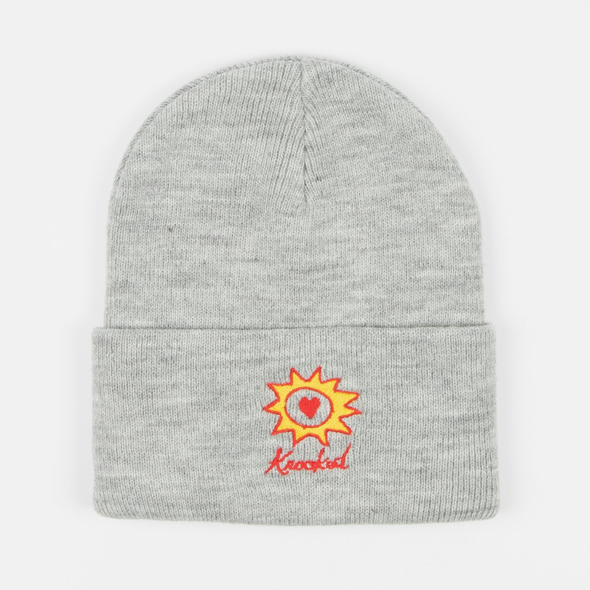 Krooked Skateboards - Sun Heart Beanie - Heather Grey