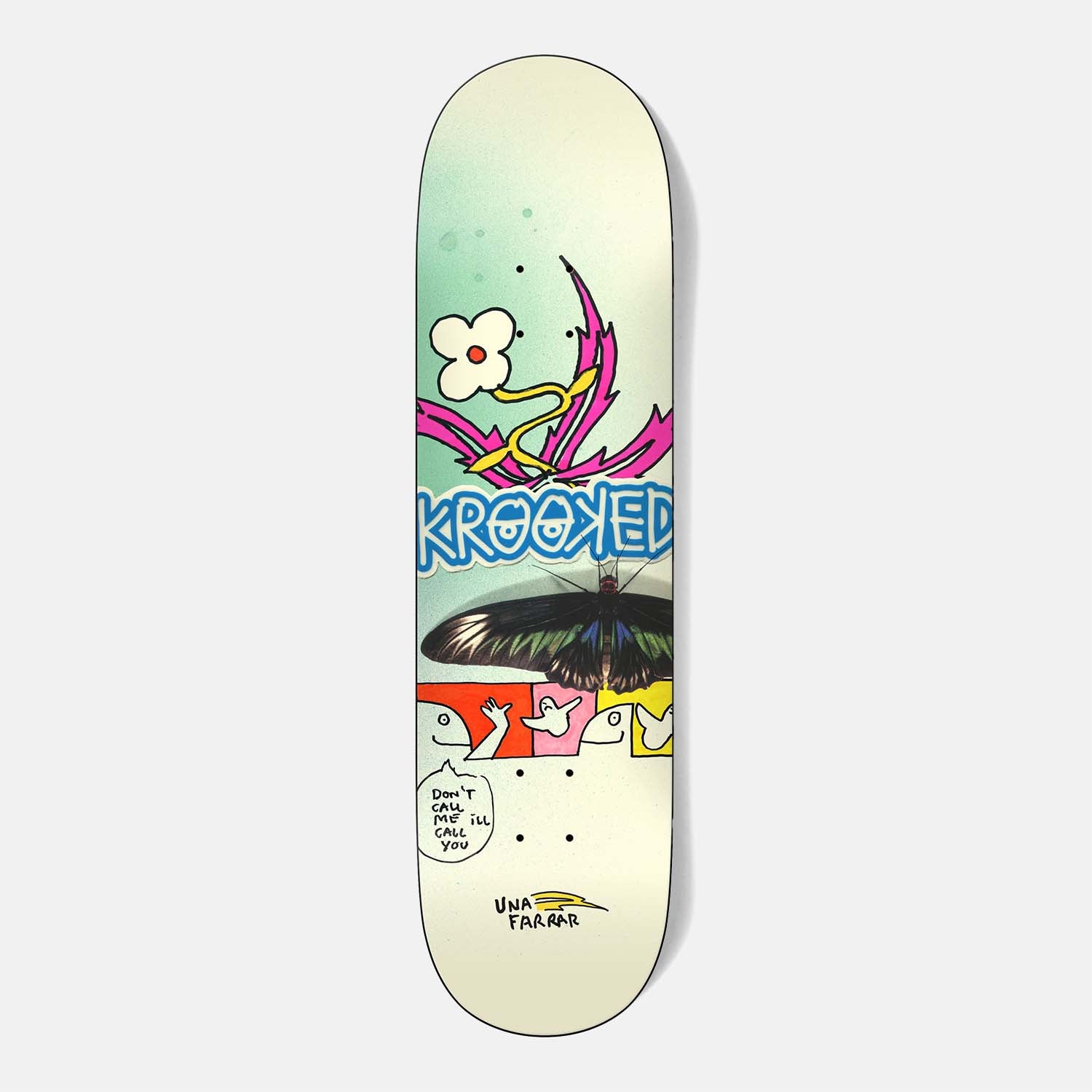 Krooked Skateboards - 8.5" Una Farrar Butterfly Call Skateboard Deck