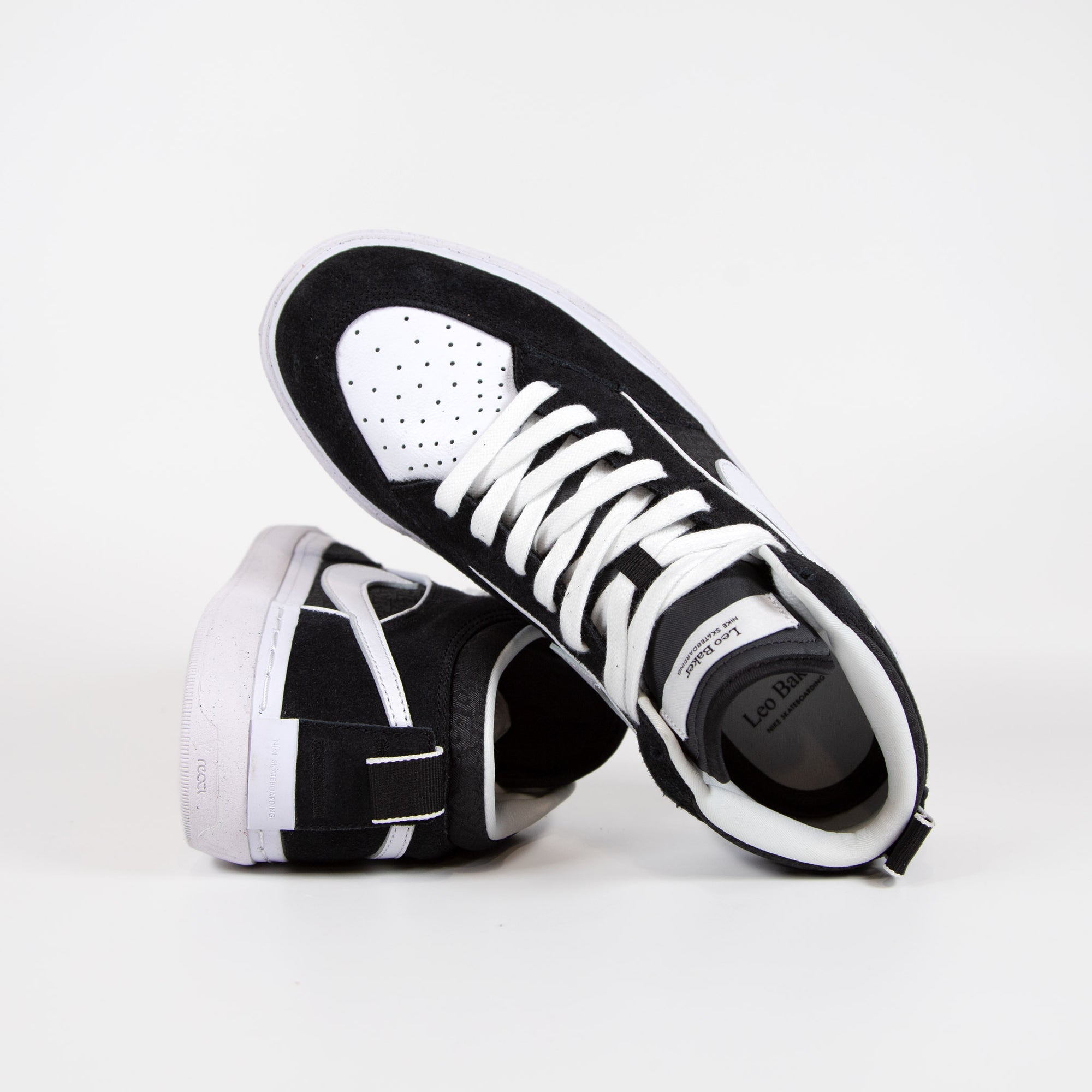 Nike SB - React Leo Baker Shoes - Black / White - Black - Gum Light Brown