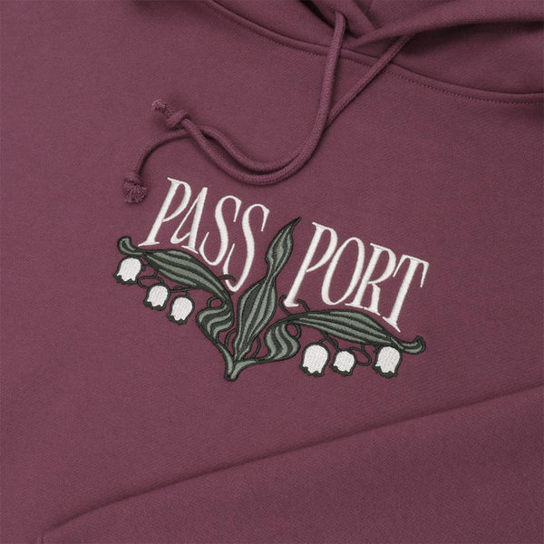 Pass Port Skateboards - Lily Of The Valley Pullover Hooded Sweatshirt - Washed Berry