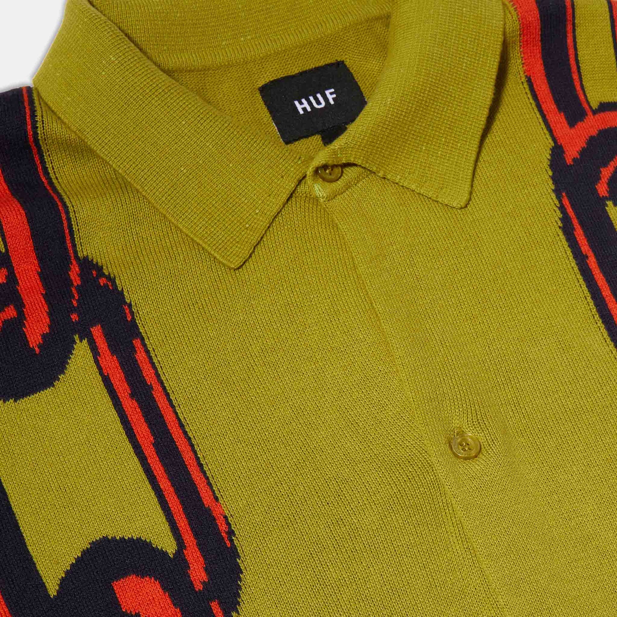 Huf - Linked Short Sleeve Knitted Polo Shirt - Green