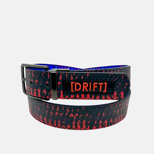 Loosey - Atlantic Drift Reversible Fish Scale Belt - Red / Blue