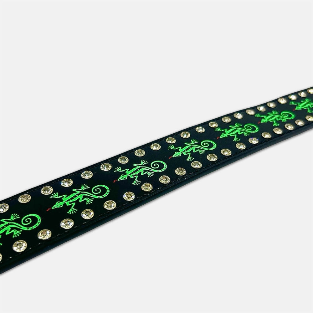 Loosey - Ghecko Rhinestone Belt - Black