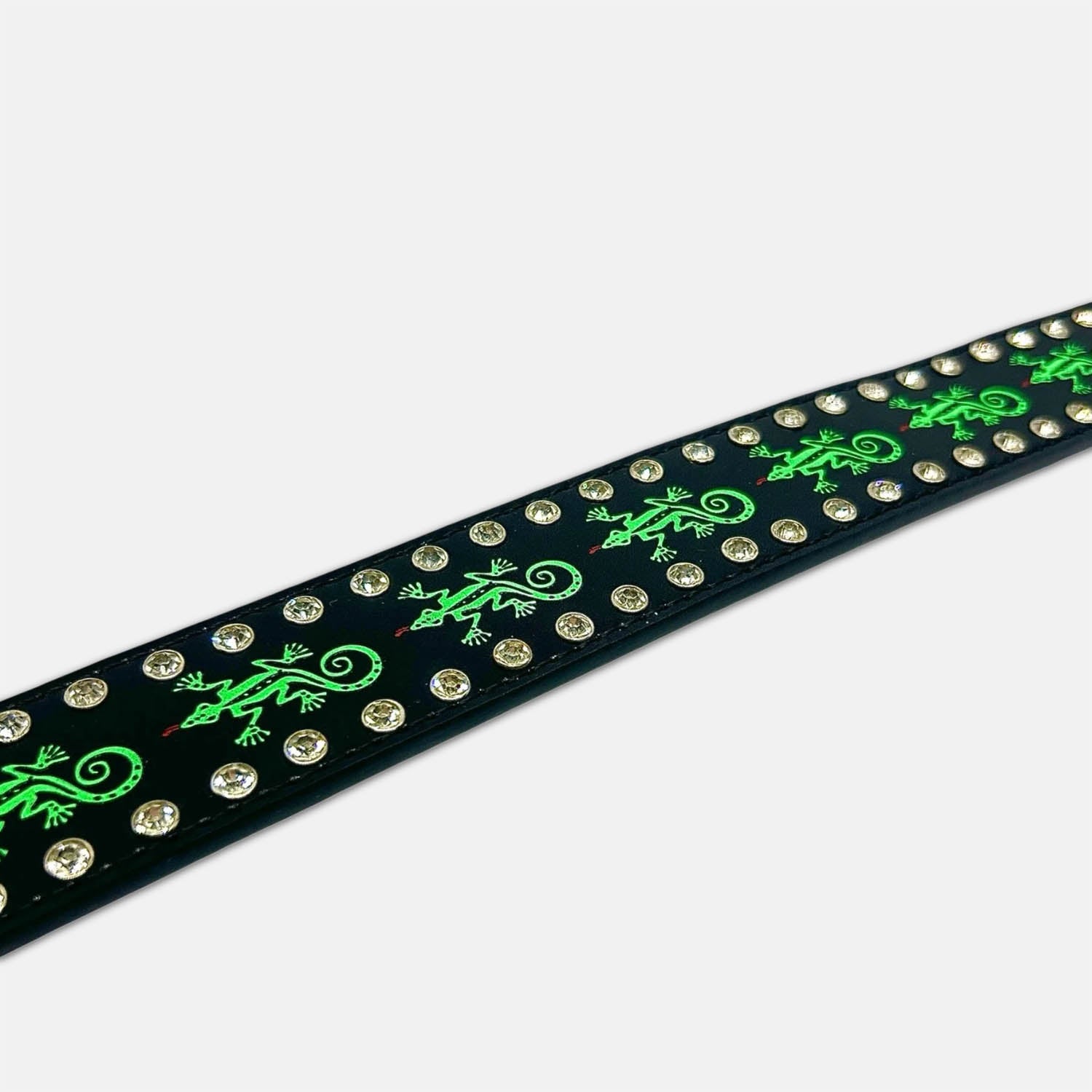 Loosey - Ghecko Rhinestone Belt - Black