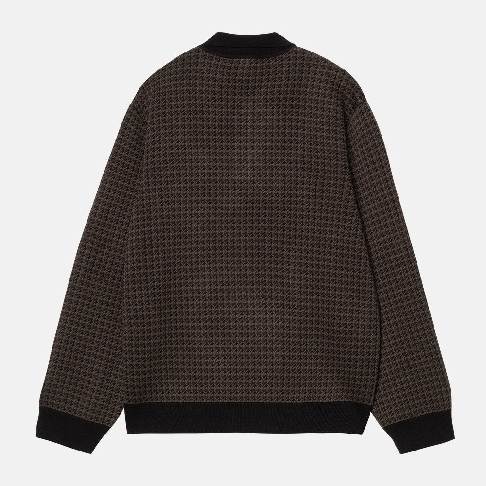 Carhartt WIP - Lowis Longsleeve Polo Jumper - Lowis Houndstooth / Vitola Heather