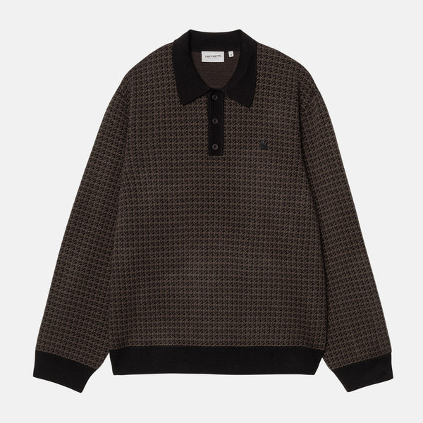 Carhartt WIP - Lowis Longsleeve Polo Jumper - Lowis Houndstooth / Vitola Heather