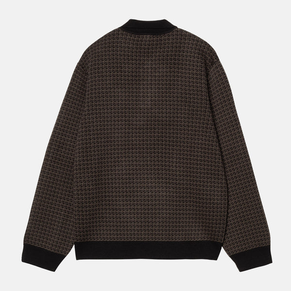 Carhartt WIP - Lowis Longsleeve Polo Jumper - Lowis Houndstooth / Vitola Heather