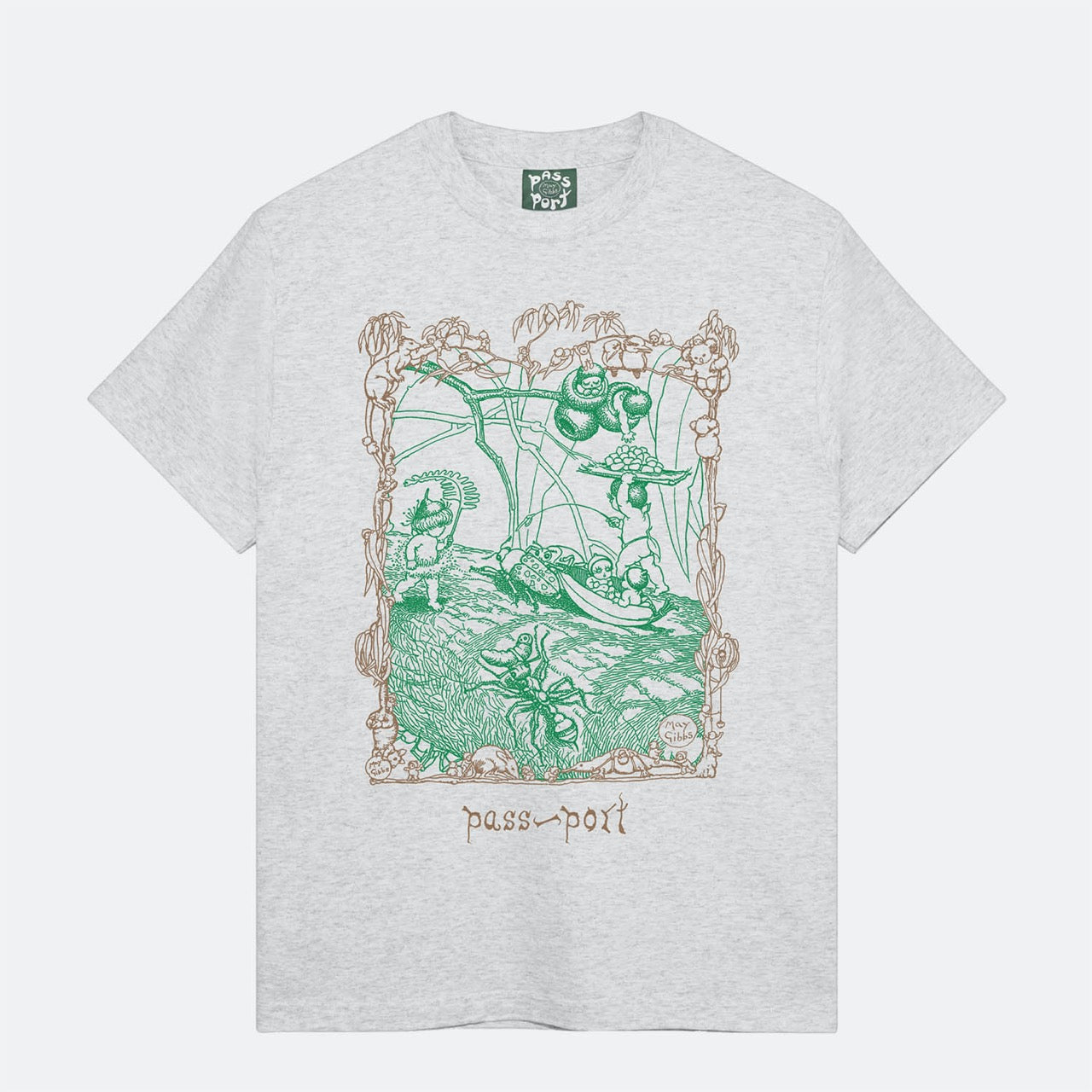 Pass Port Skateboards - May Gibbs Scribblegum T-Shirt - Ash