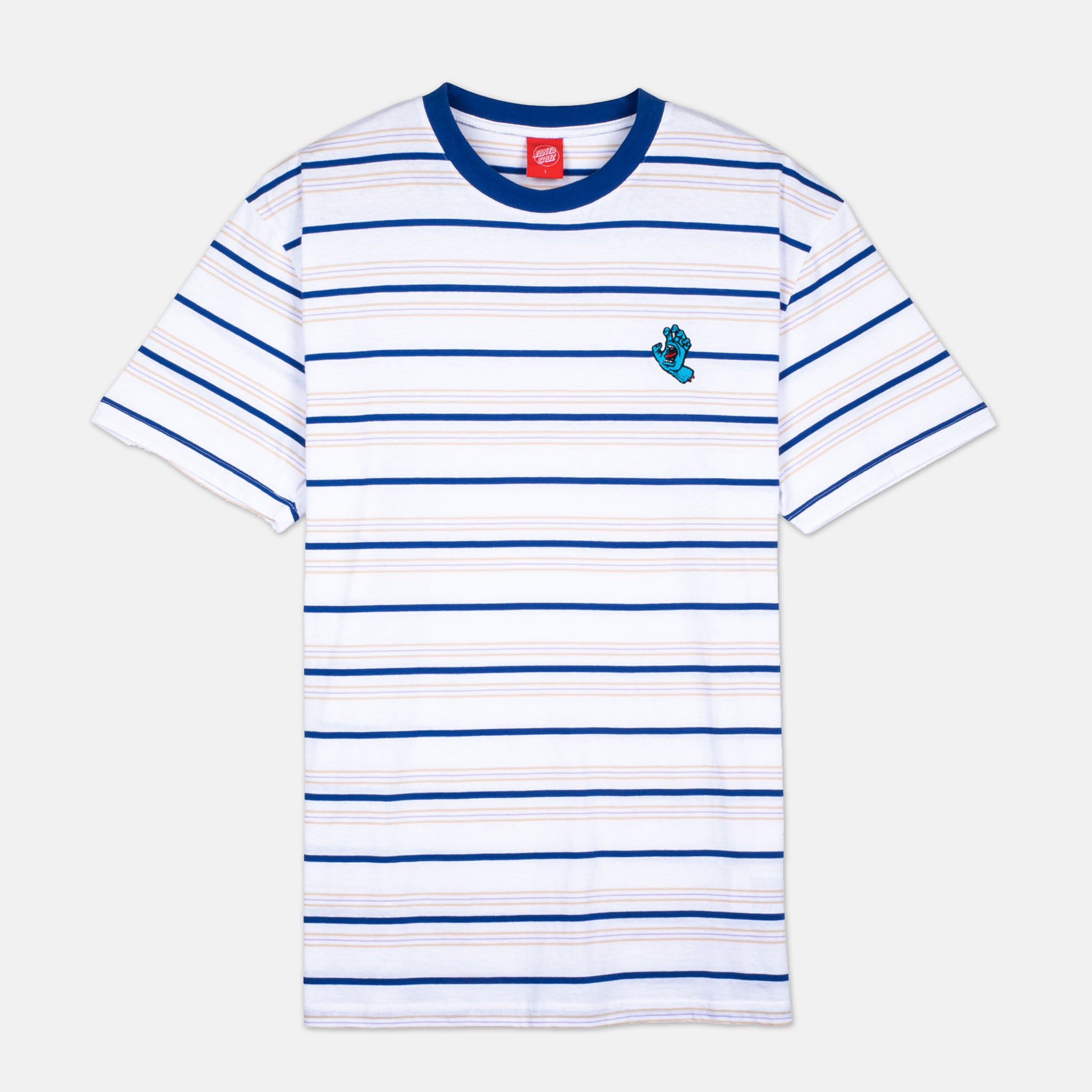 Santa Cruz - Mini Hand Striped T-Shirt - White – Welcome Skate Store