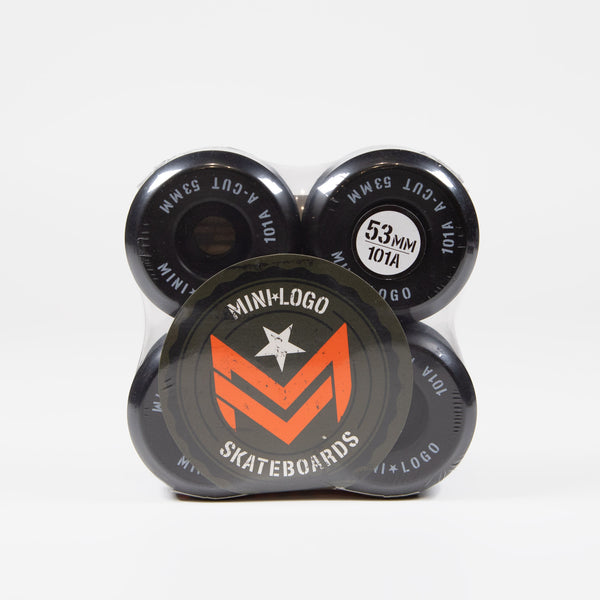 Mini Logo - 53mm 101a A-Cut 2 Skateboard Wheels - Black