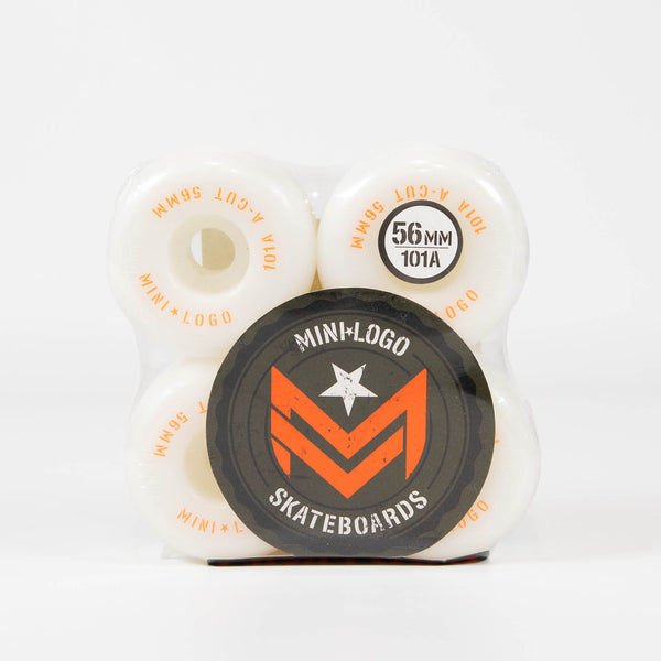 Mini Logo - 56mm 101a A-Cut 2 Skateboard Wheels - White