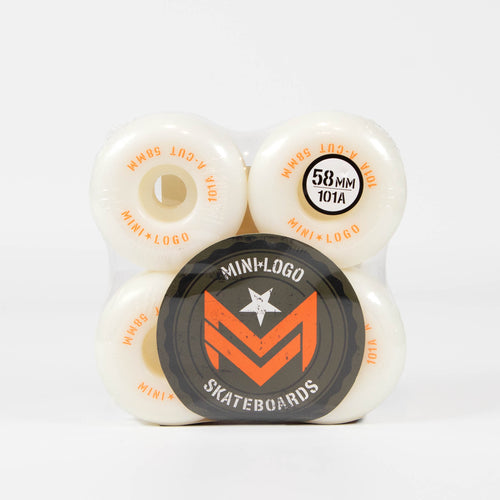 Mini Logo - 58mm 101a A-Cut 2 Skateboard Wheels - White