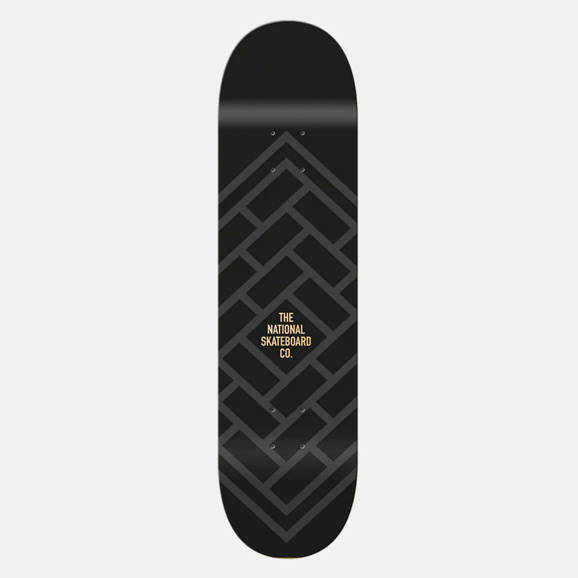 The National Skateboard Co. - 8.375" - Logo Gloss Skateboard Deck - Matte Black (Medium Concave)