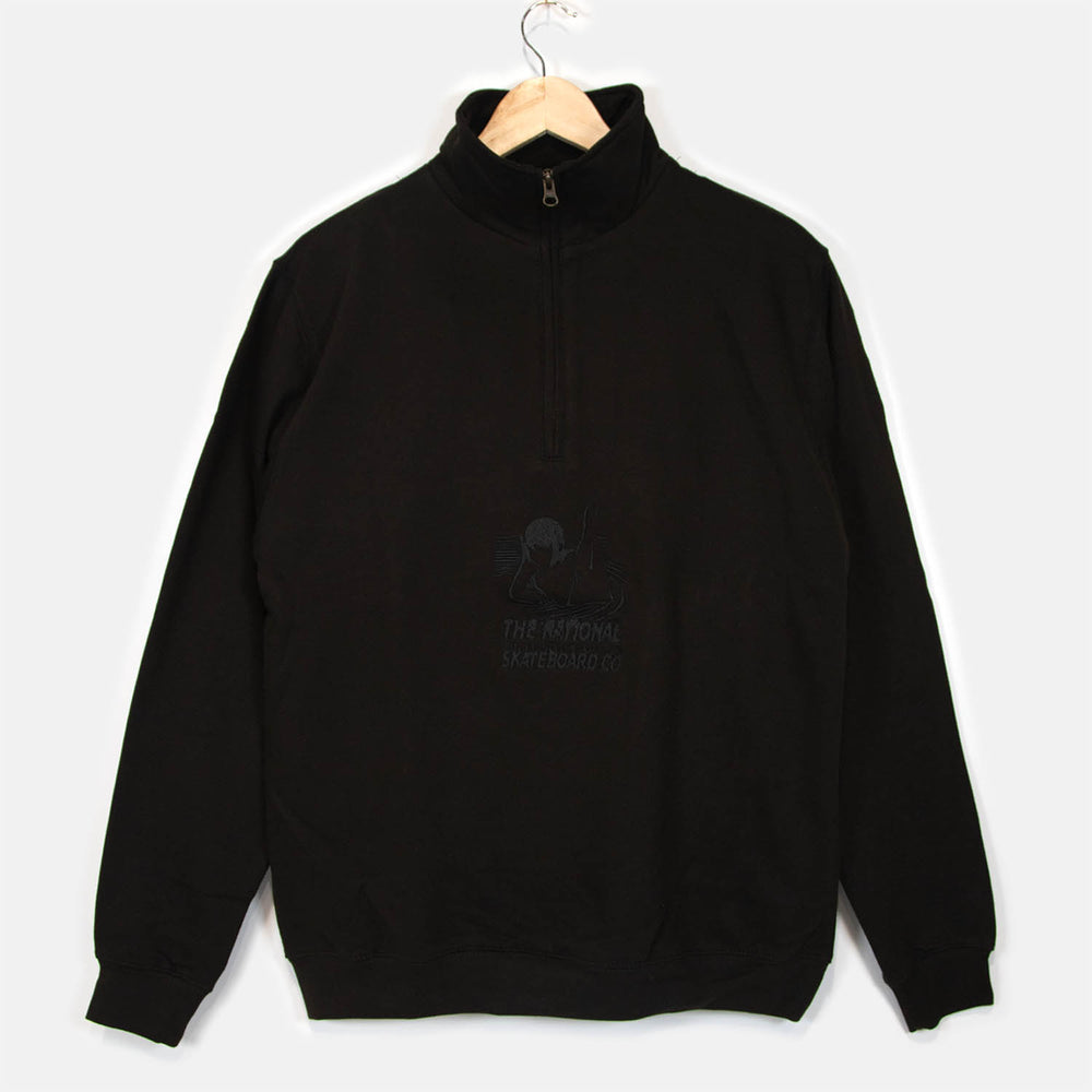 The National Skateboard Co. - ETHEREAL QUARTER ZIP - BLACK