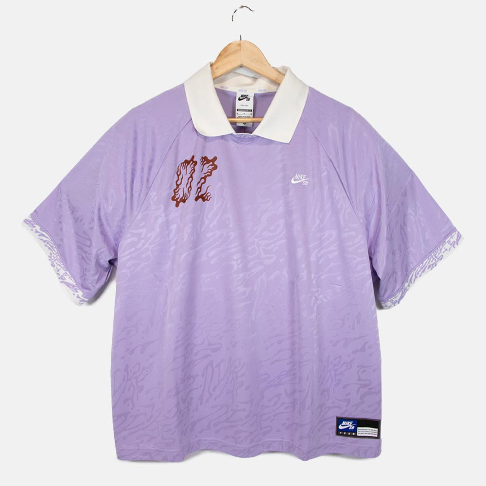 Nike SB - Drip Font 02 Short Sleeve Skate Jersey - Hydrangeas / Sail / White