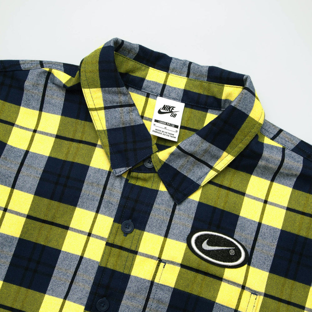 Nike SB - Futura Flannel Longsleeve Shirt - Midnight Navy / Speed Yellow