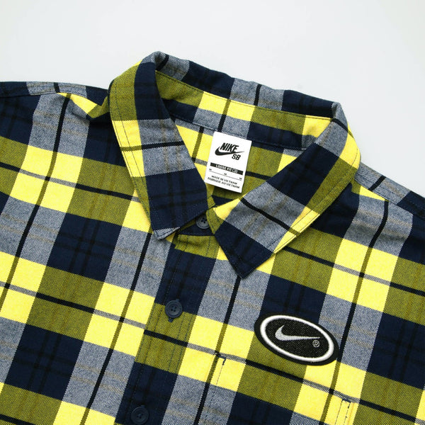 Nike SB - Futura Flannel Longsleeve Shirt - Midnight Navy / Speed Yellow