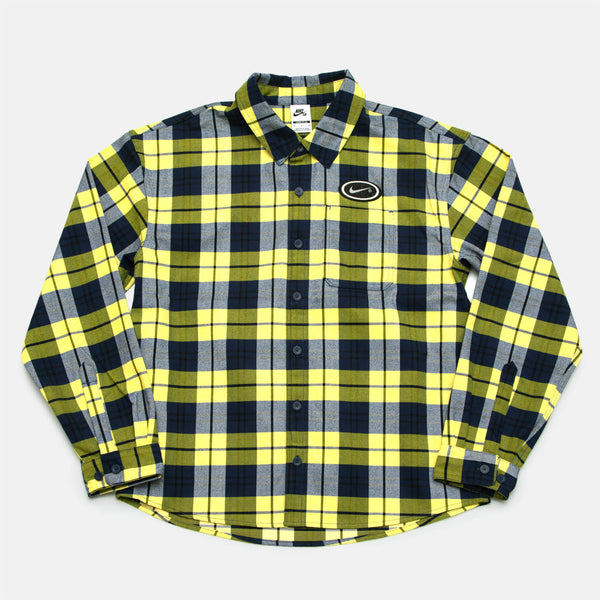 Nike SB - Futura Flannel Longsleeve Shirt - Midnight Navy / Speed Yellow