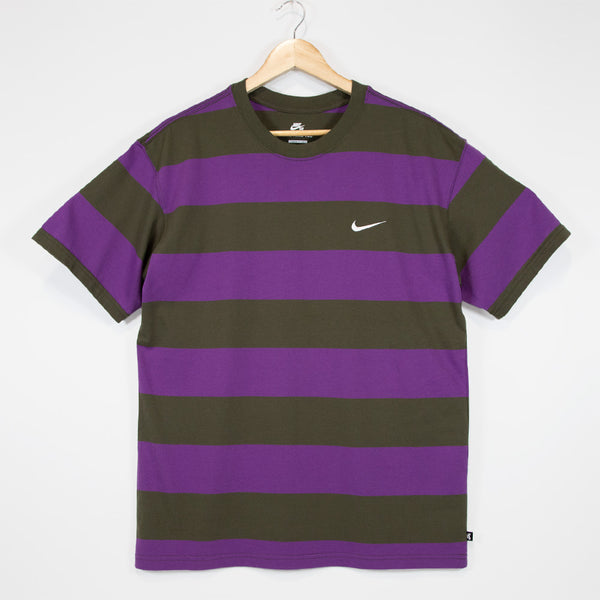 Nike SB - Striped T-Shirt - Cargo Khaki / Purple