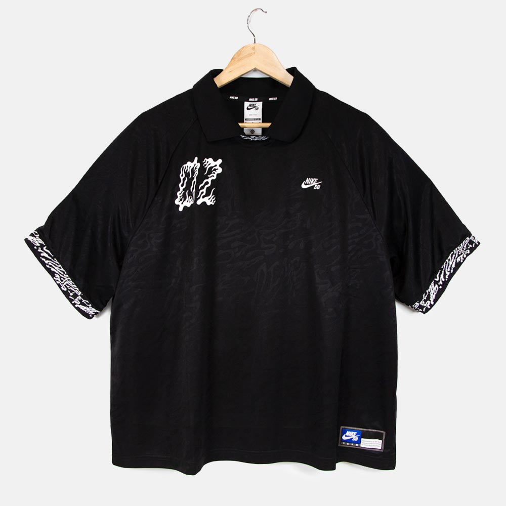 Nike SB - Drip Font 02 Short Sleeve Skate Jersey - Black / Black / White