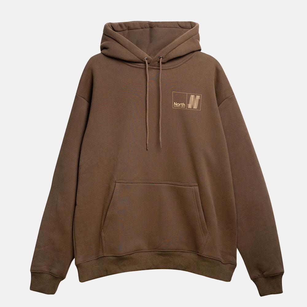 North Skate Mag - N Logo Pullover Hooded Sweatshirt - Brown / Sand