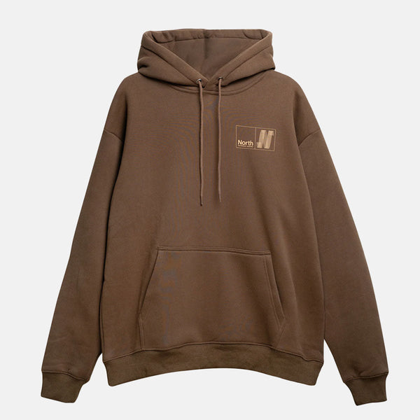 North Skate Mag - N Logo Pullover Hooded Sweatshirt - Brown / Sand