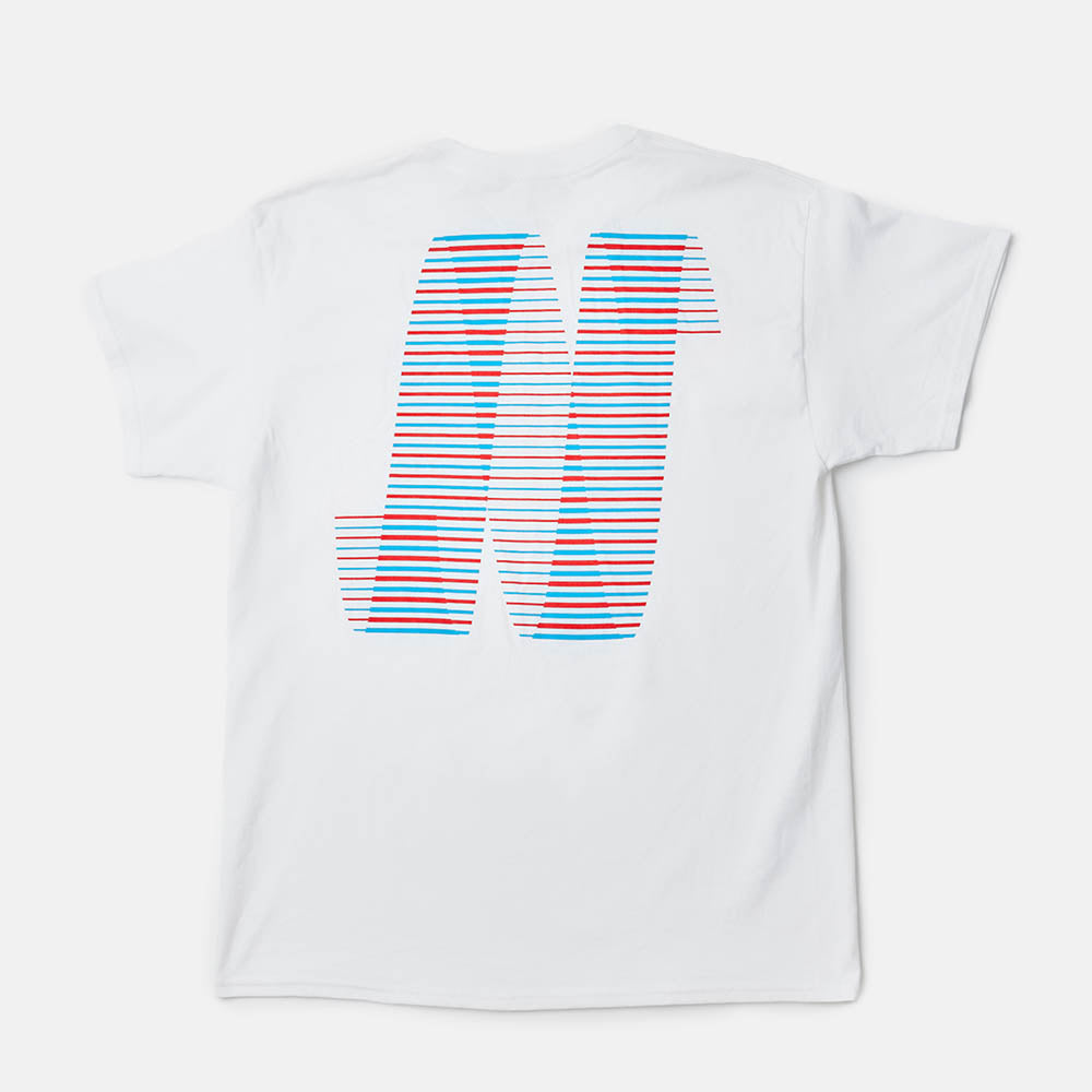 North Skate Mag - N Logo T-Shirt - White / Blue / Red