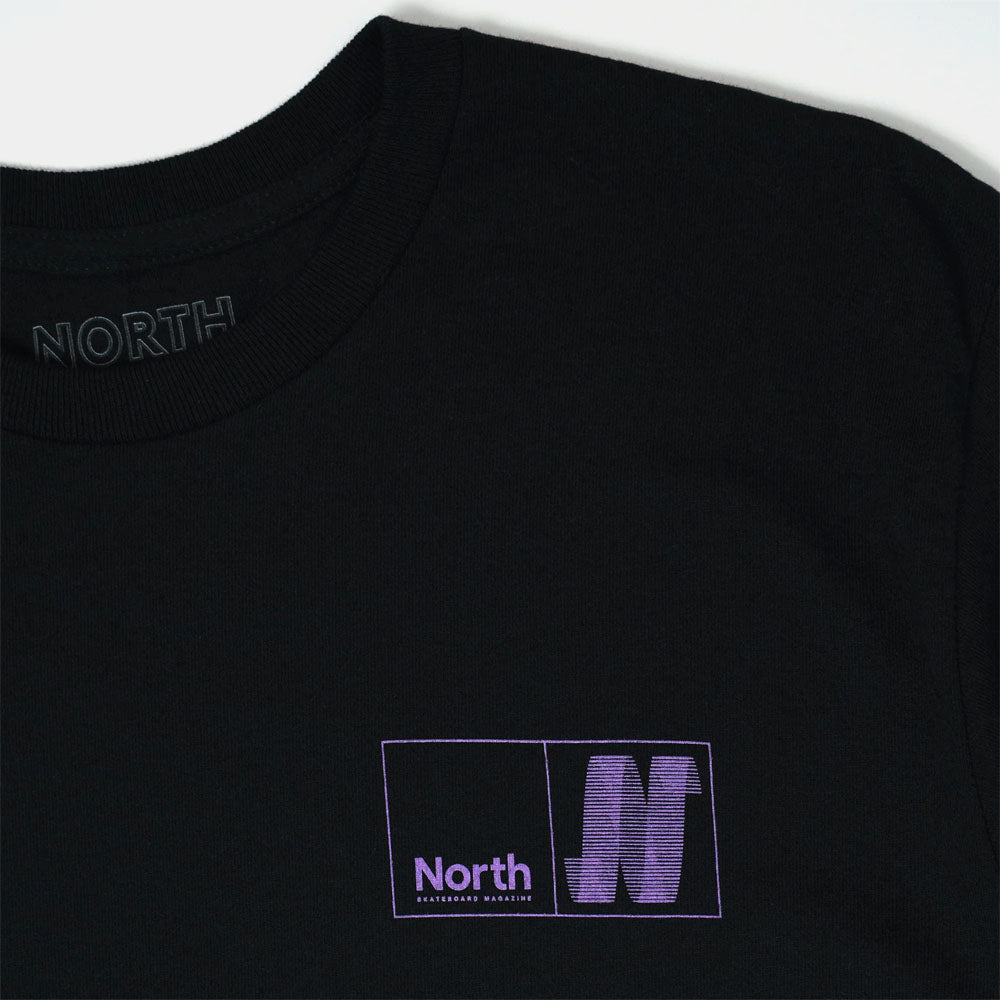 North Skate Mag - N Logo T-Shirt - Black / Grape