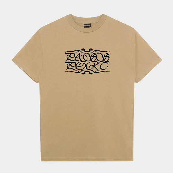 Pass Port Skateboards - Caligraphy T-Shirt - Khaki