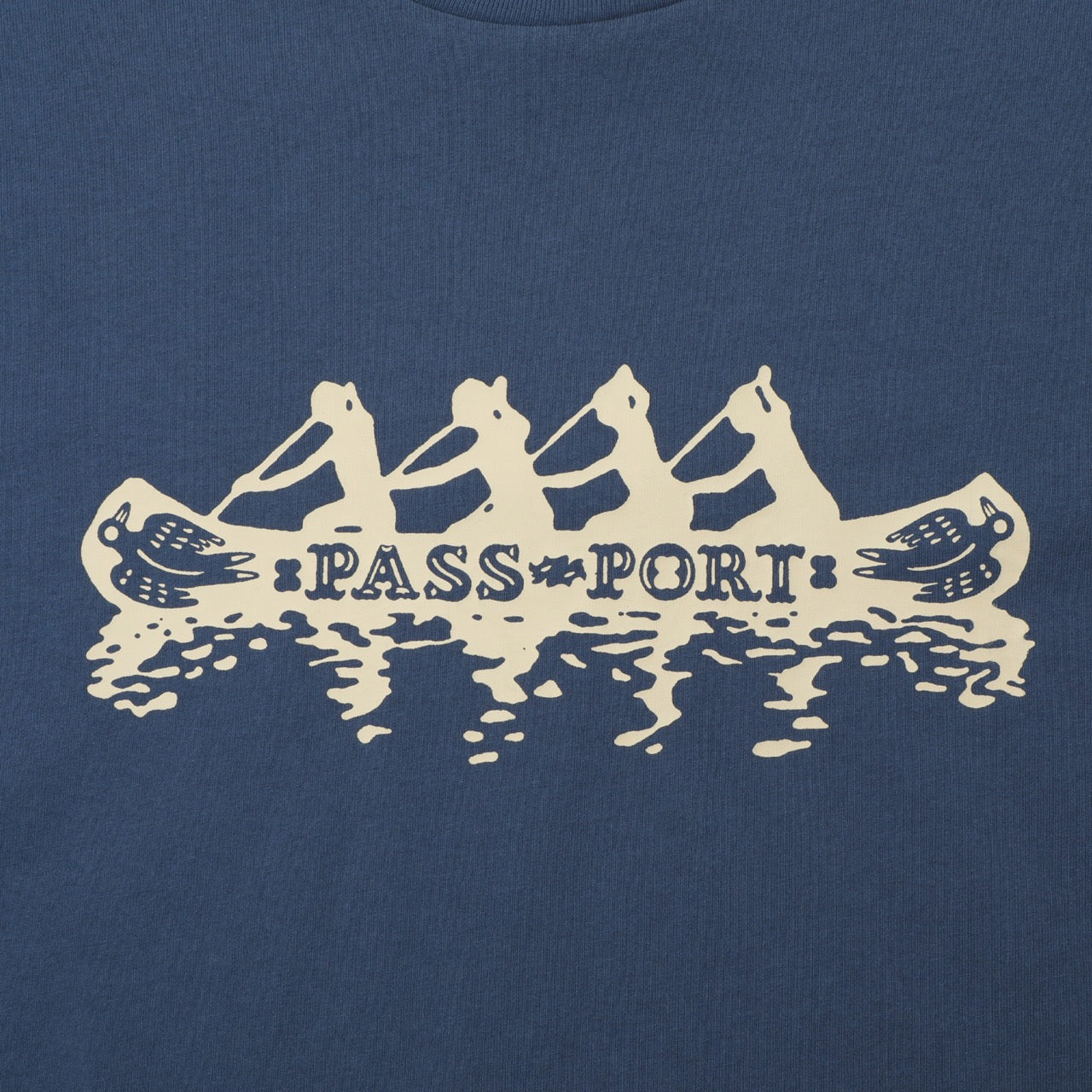 Pass Port Skateboards Canoe T-Shirt In Harbour Blue Front Print