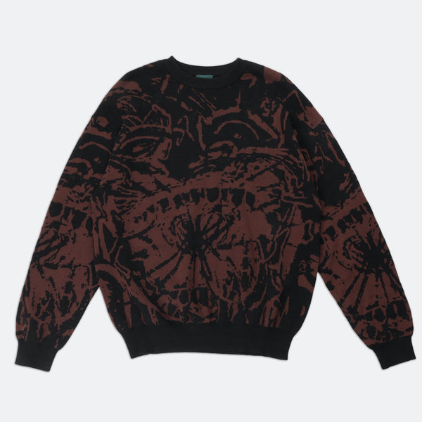 Pass Port Skateboards - Goes Around Knitted Sweatshirt - Brown
