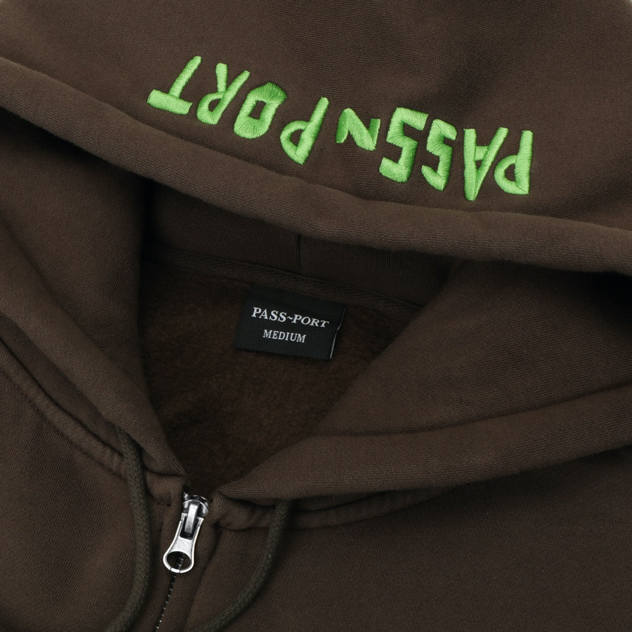 Pass Port Skateboards - Scissorcraft Zip Hooded Sweatshirt - Bark