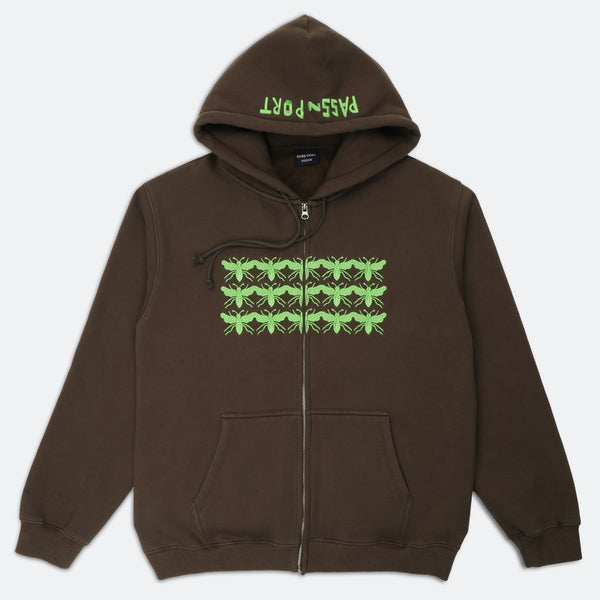 Pass Port Skateboards - Scissorcraft Zip Hooded Sweatshirt - Bark