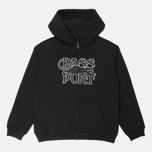 Pass Port Skateboards - Slinkin' Zip Hooded Sweatshirt - Black