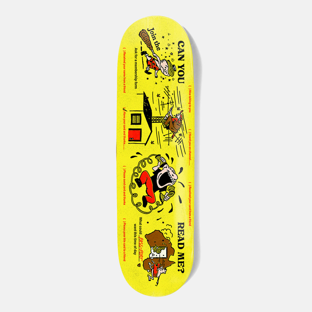 Pass Port Skateboards - 8.25" Can You Read Me? Eyeball Series Skateboard Deck