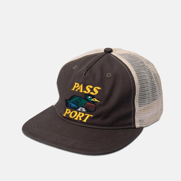 Pass Port Skateboards - Fast Duck Workers Trucker Cap - Bark / Cream