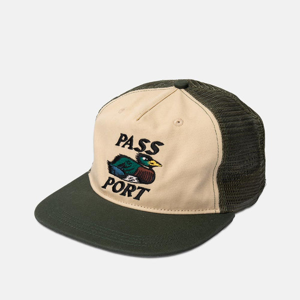 Pass Port Skateboards - Fast Duck Workers Trucker Cap - Cream / Elm