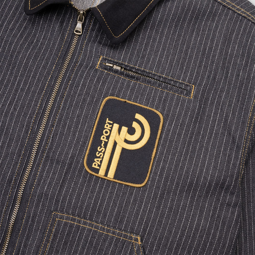 Pass Port Skateboards - Long Con Striped Denim Packers Jacket