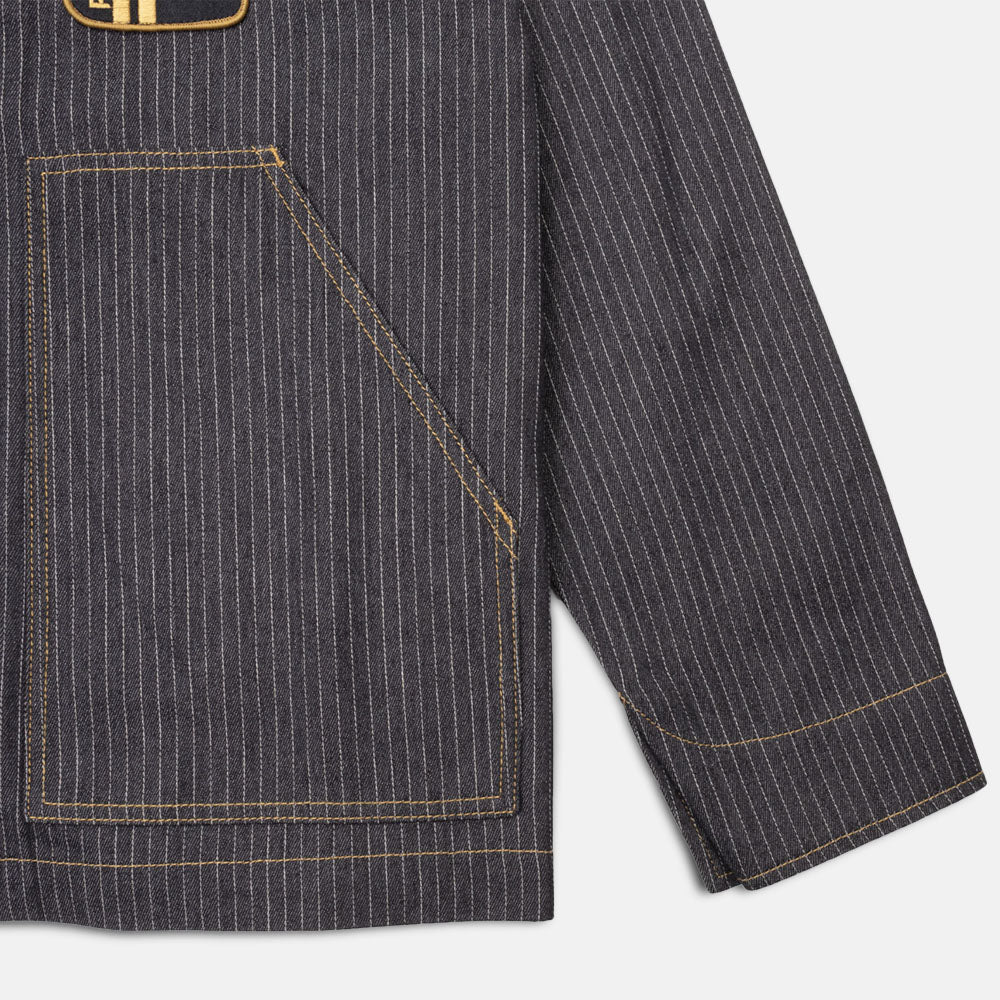 Pass Port Skateboards - Long Con Striped Denim Packers Jacket