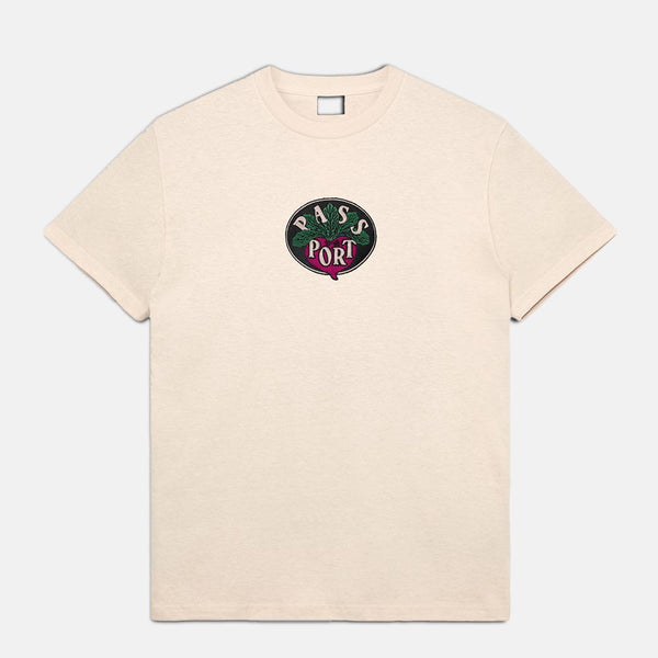 Pass Port Skateboards - Radish Embroidered T-Shirt - Natural