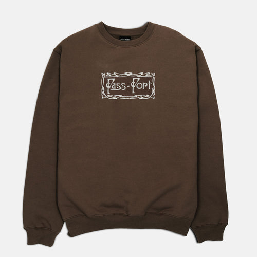 Pass Port Skateboards - Plume Embroidered Crewneck Sweatshirt - Bark