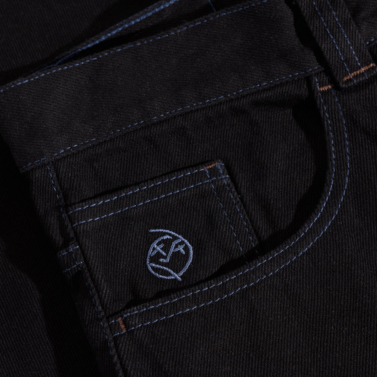 Polar Skate Co. - Big Boy Denim Pants - Black / Blue Stitching