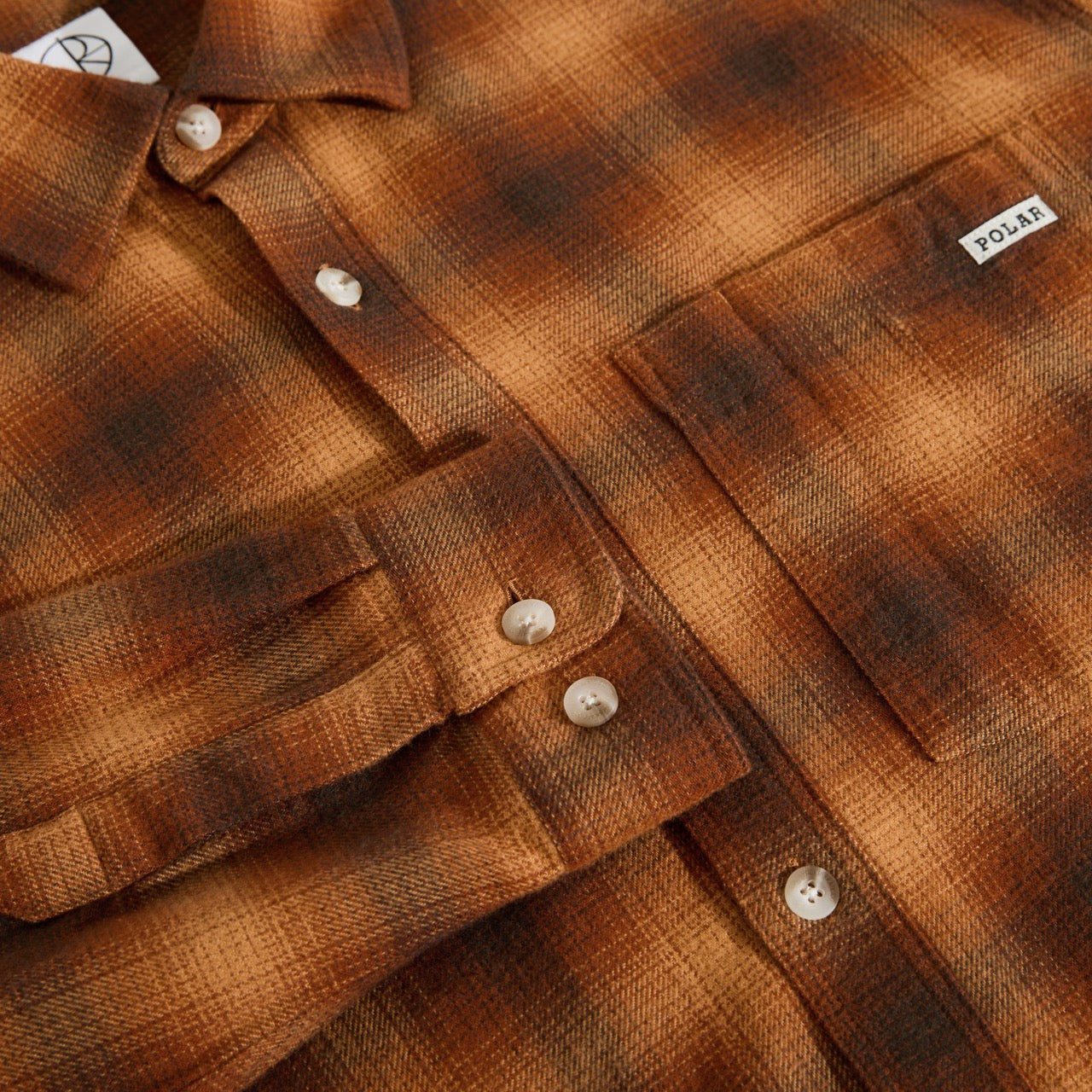 Polar Skate Co. - Mitchell Longsleeve Shirt - Caramel Shadow Check