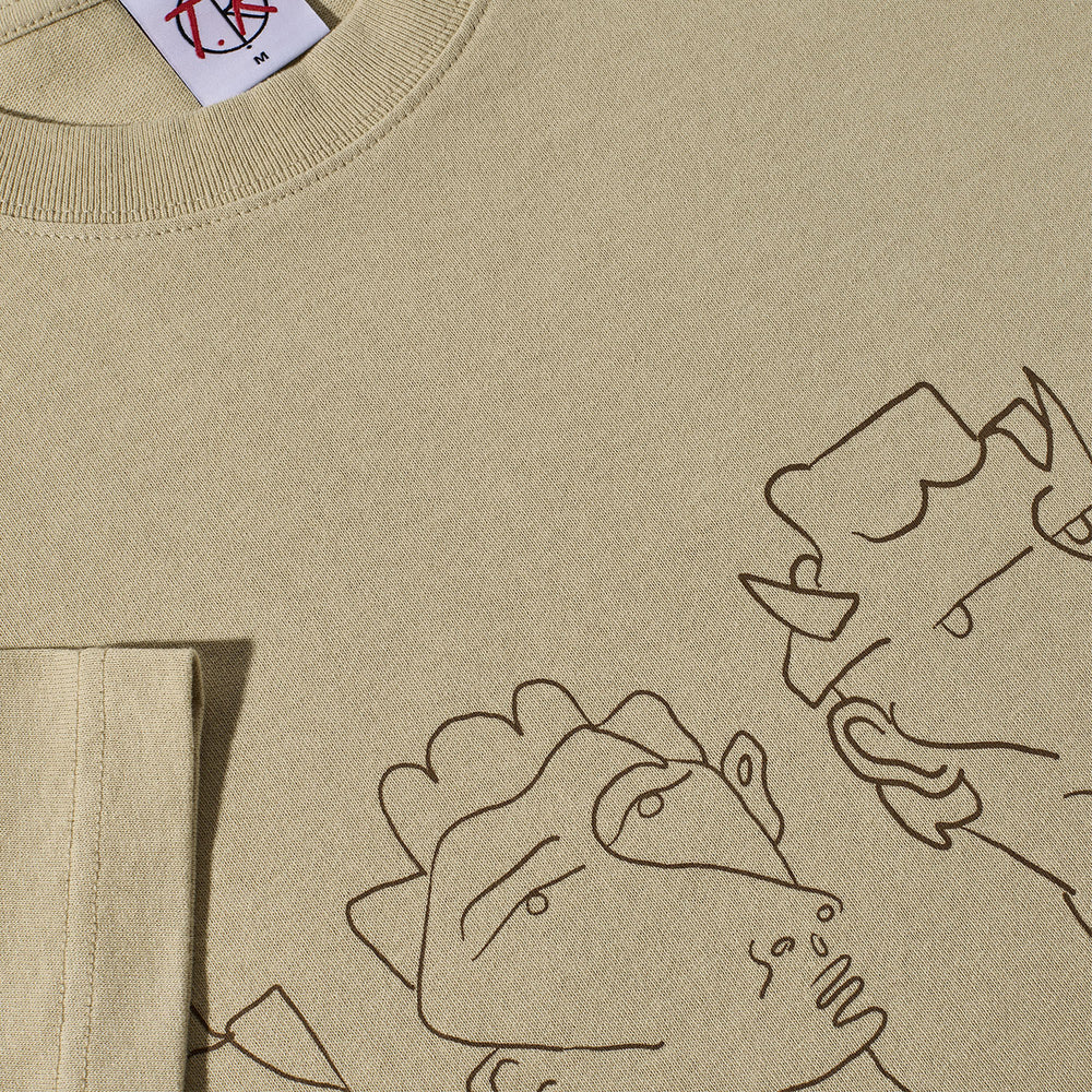 Polar Skate Co. - Contrast 8 Heads T-Shirt - Sand / Brown