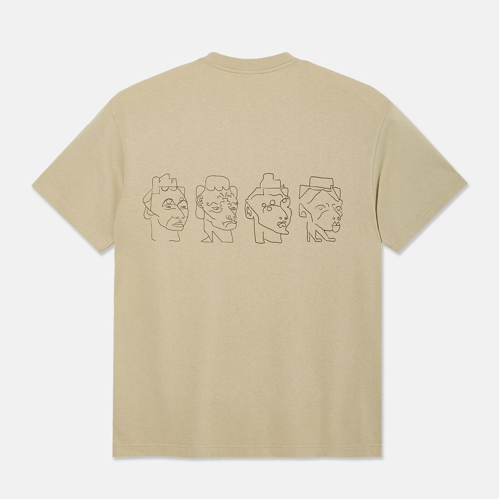 Polar Skate Co. - Contrast 8 Heads T-Shirt - Sand / Brown
