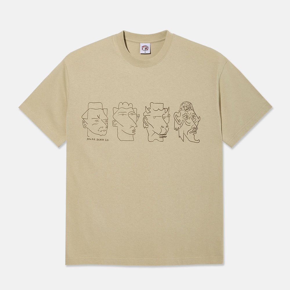 Polar Skate Co. - Contrast 8 Heads T-Shirt - Sand / Brown