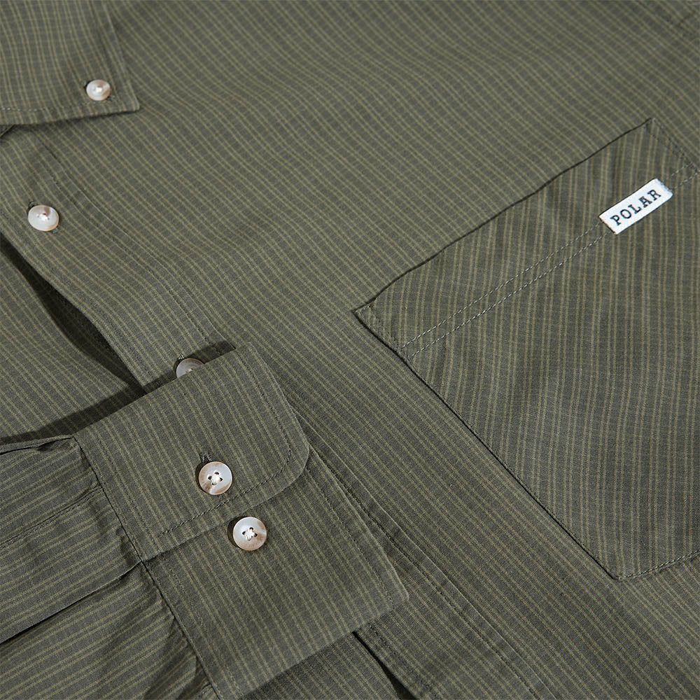 Polar Skate Co. - Ben Longsleeve Shirt - Army Green Check